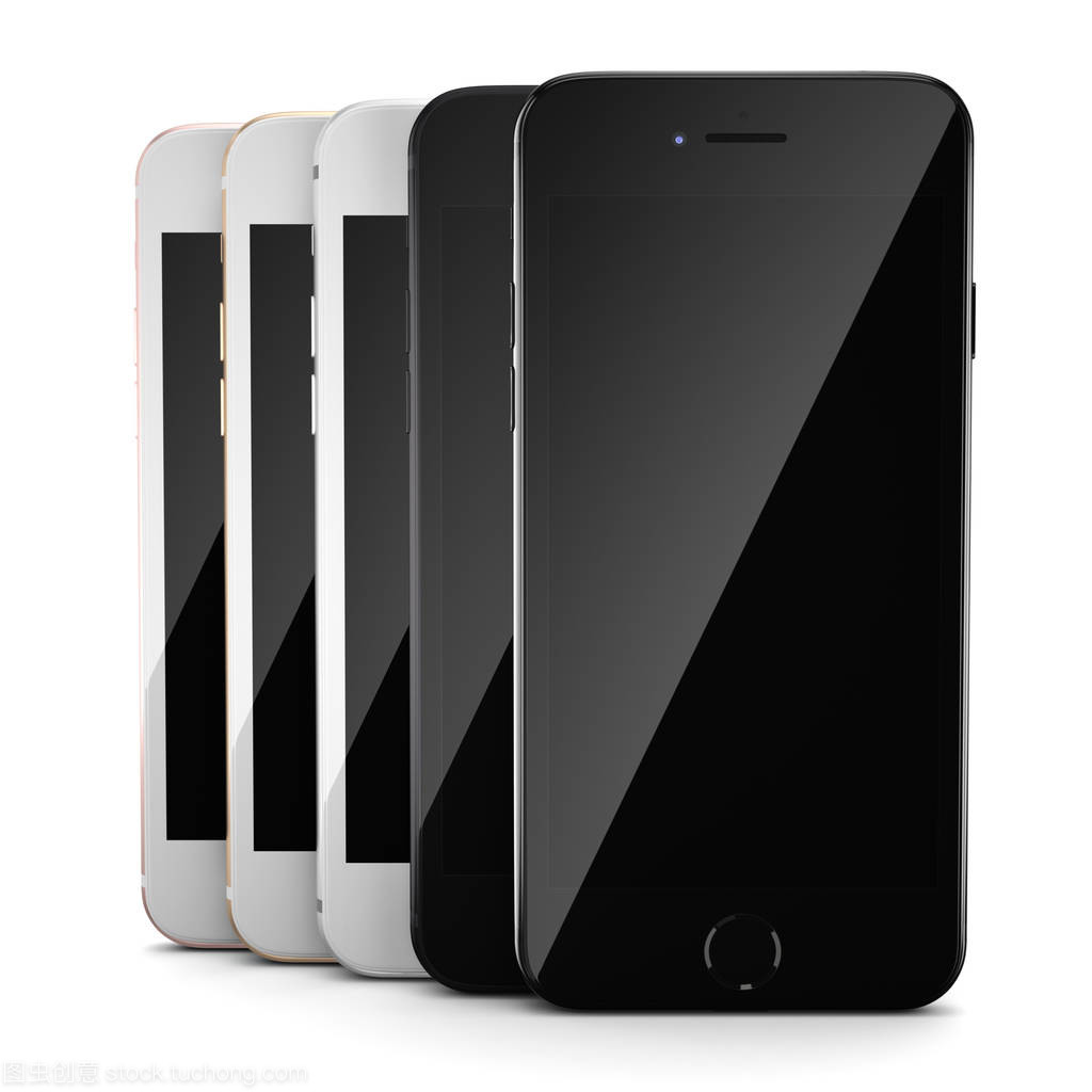 iPhone款式黑色屏幕智能手機(jī)的3D渲染設(shè)置指南